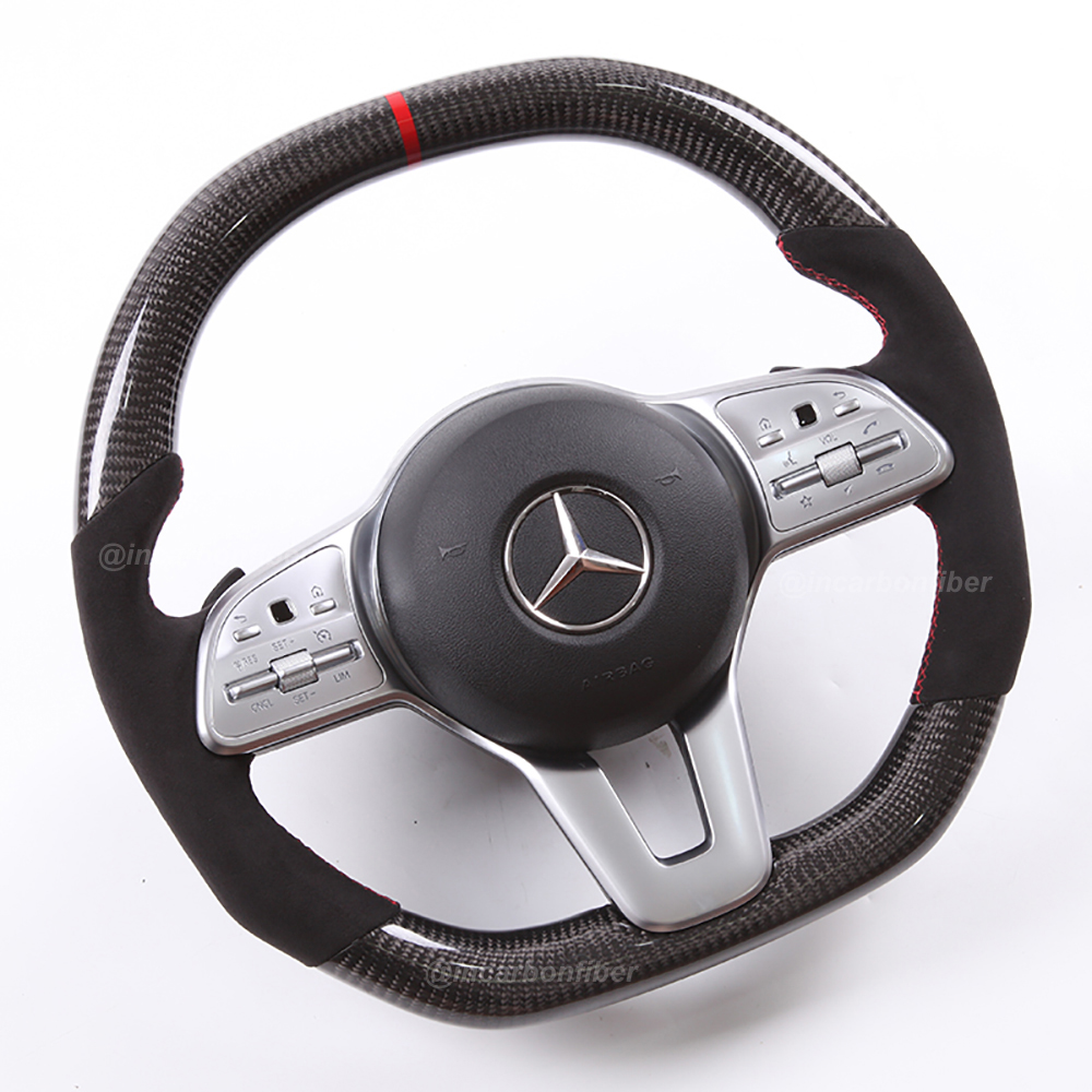 Carbon Fiber Steering Wheel for Mercedes Benz B-Class, C-Class, E-Class, CLA, GLE, GLS, EQC