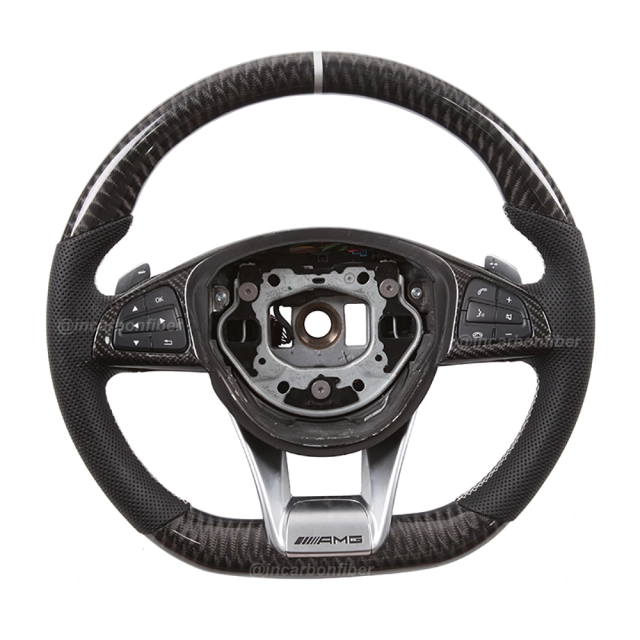 Carbon Fiber Steering Wheel for Mercedes Benz C-Class, E-Class, S-Class, GLA, GLE, CLA, CLS, SLC, SL, AMG