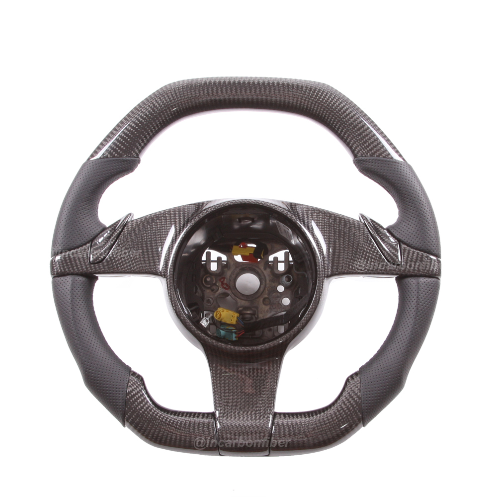Carbon Fiber Steering Wheel for Porsche 911, Cayenne, Macan, Panamera, Taycan, Boxster, Cayman, Spyder, GTS