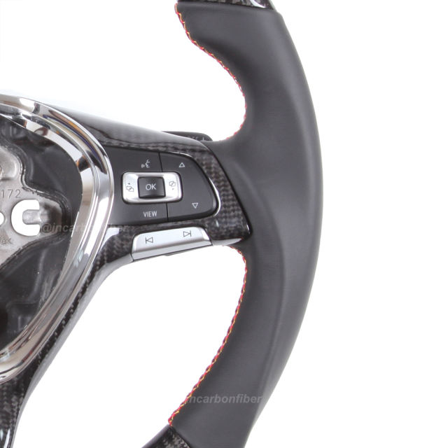 Carbon Fiber Steering Wheel for VW Golf, Scirocco, Polo, Jetta, Tiguan, Passat, Touran, Arteon