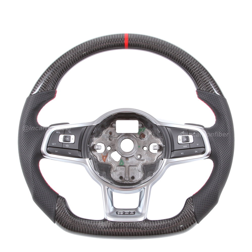 Carbon Fiber Steering Wheel for VW GTI, Golf, Scirocco, Polo, Jetta, Tiguan, Passat, Touran, Arteon