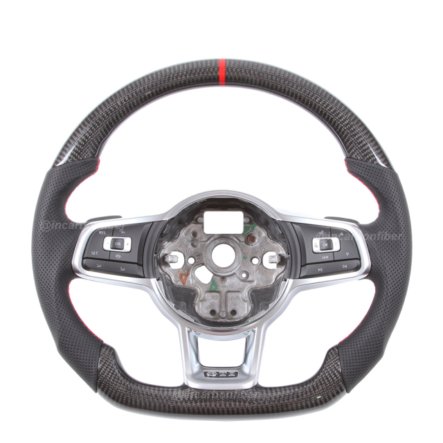 Carbon Fiber Steering Wheel for VW GTI, Golf, Scirocco, Polo, Jetta, Tiguan, Passat, Touran, Arteon