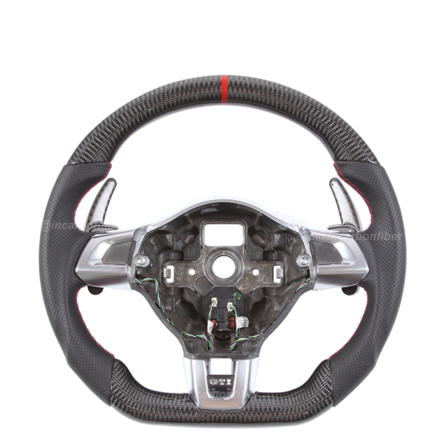 Carbon Fiber Steering Wheel for VW GTI, Golf, Scirocco, Polo, Jetta, Tiguan, Passat, Touran, Arteon