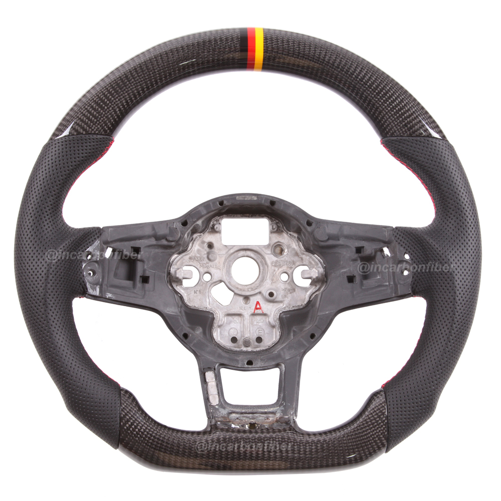 Carbon Fiber Steering Wheel for VW GTI, Golf, Scirocco, Polo, Jetta, Tiguan, Passat, Touran, Arteon