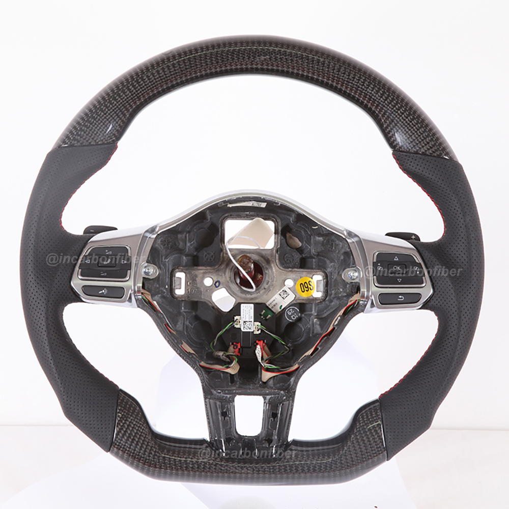Carbon Fiber Steering Wheel for VW GTI, Golf, Scirocco, Polo, Jetta, Tiguan, Passat, Touran, Arteon