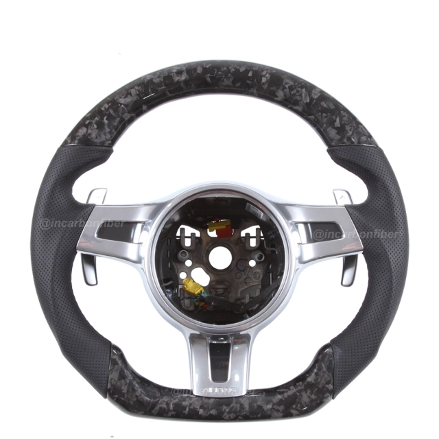 Carbon Fiber Steering Wheel for Porsche 911, Cayenne, Macan, Panamera, Taycan, Boxster, Cayman, Spyder, GTS