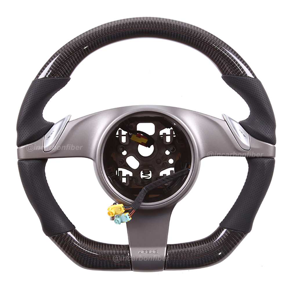 Carbon Fiber Steering Wheel for Porsche 911, Cayenne, Macan, Panamera, Taycan, Boxster, Cayman, Spyder, GTS