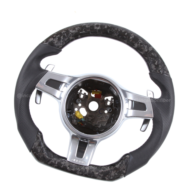 Carbon Fiber Steering Wheel for Porsche 911, Cayenne, Macan, Panamera, Taycan, Boxster, Cayman, Spyder, GTS
