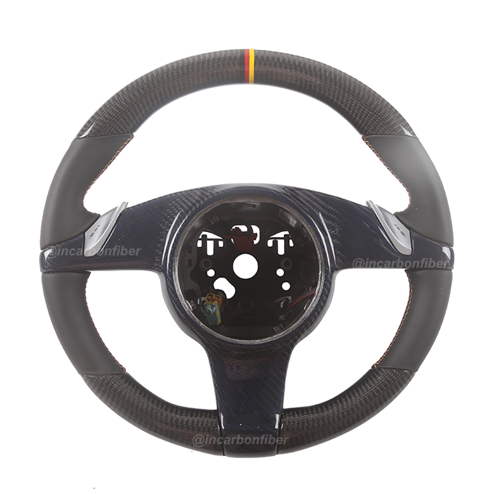 Carbon Fiber Steering Wheel for Porsche 911, Cayenne, Macan, Panamera, Taycan, Boxster, Cayman, Spyder, GTS