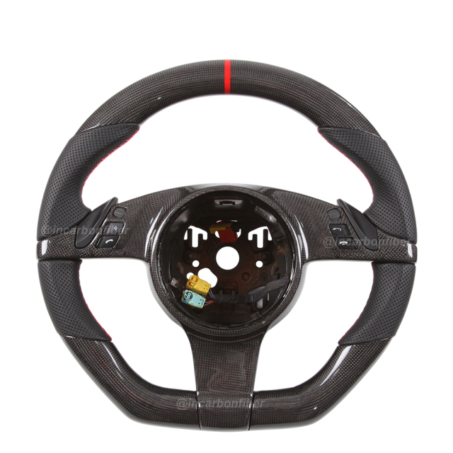 Carbon Fiber Steering Wheel for Porsche 911, Cayenne, Macan, Panamera, Taycan, Boxster, Cayman, Spyder, GTS