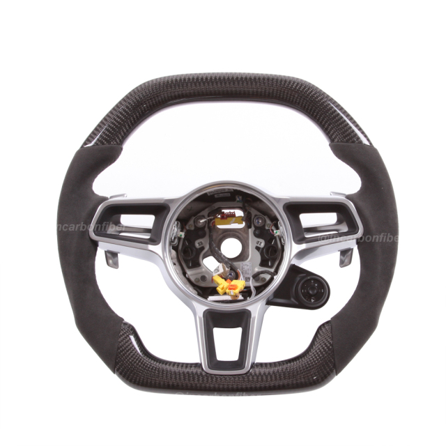 Carbon Fiber Steering Wheel for Porsche 911, Cayenne, Macan, Panamera, Taycan, Boxster, Cayman, Spyder, GTS