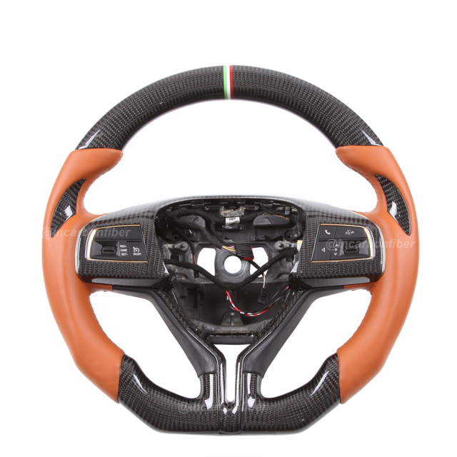 Carbon Fiber Steering Wheel for Maserati Granturismo, Ghibli, Levante, Turismo, Quattroporte, GranCabrio