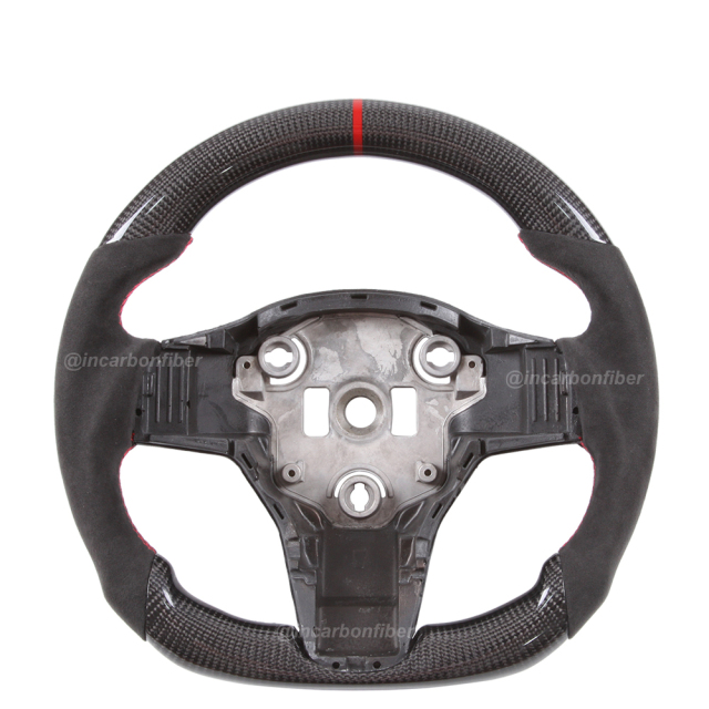 Carbon Fiber Steering Wheel for Tesla Model Y, Model 3