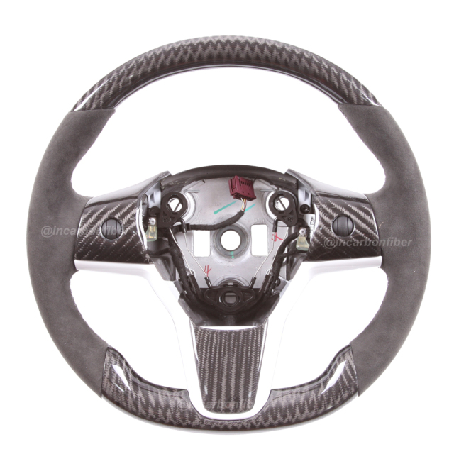 Carbon Fiber Steering Wheel for Tesla Model Y, Model 3