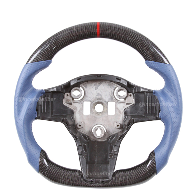 Carbon Fiber Steering Wheel for Tesla Model Y, Model 3