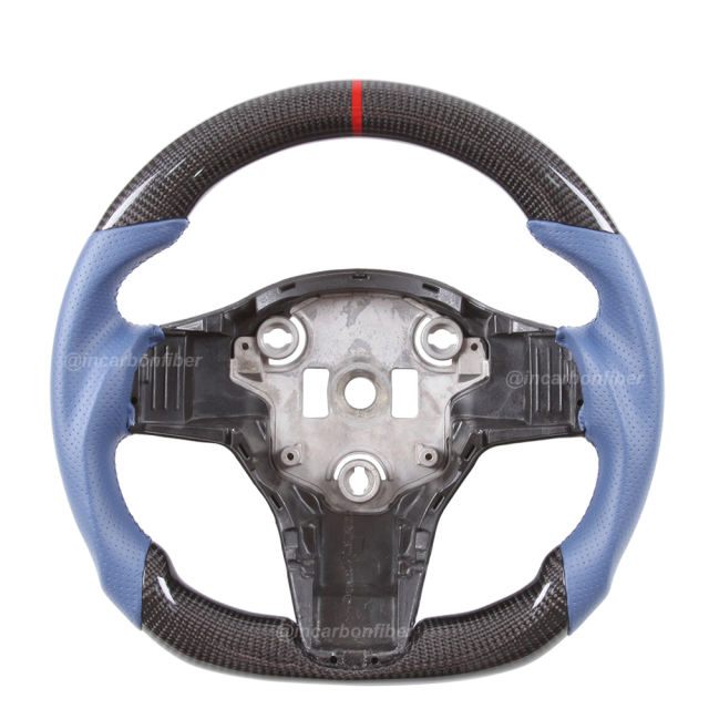 Carbon Fiber Steering Wheel for Tesla Model Y, Model 3