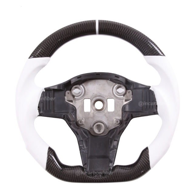 Carbon Fiber Steering Wheel for Tesla Model Y, Model 3