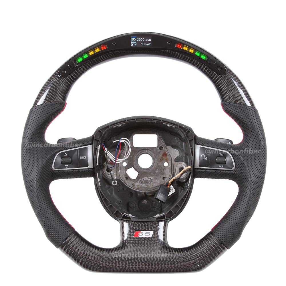 LED Steering Wheel for Audi A1, A2, A3, A4, A5, A6, A7, S3/RS3, S4/RS4, S5/RS5, S6/RS6, S7/RS7, R8, Q2, Q3, Q5, Q7, SQ5