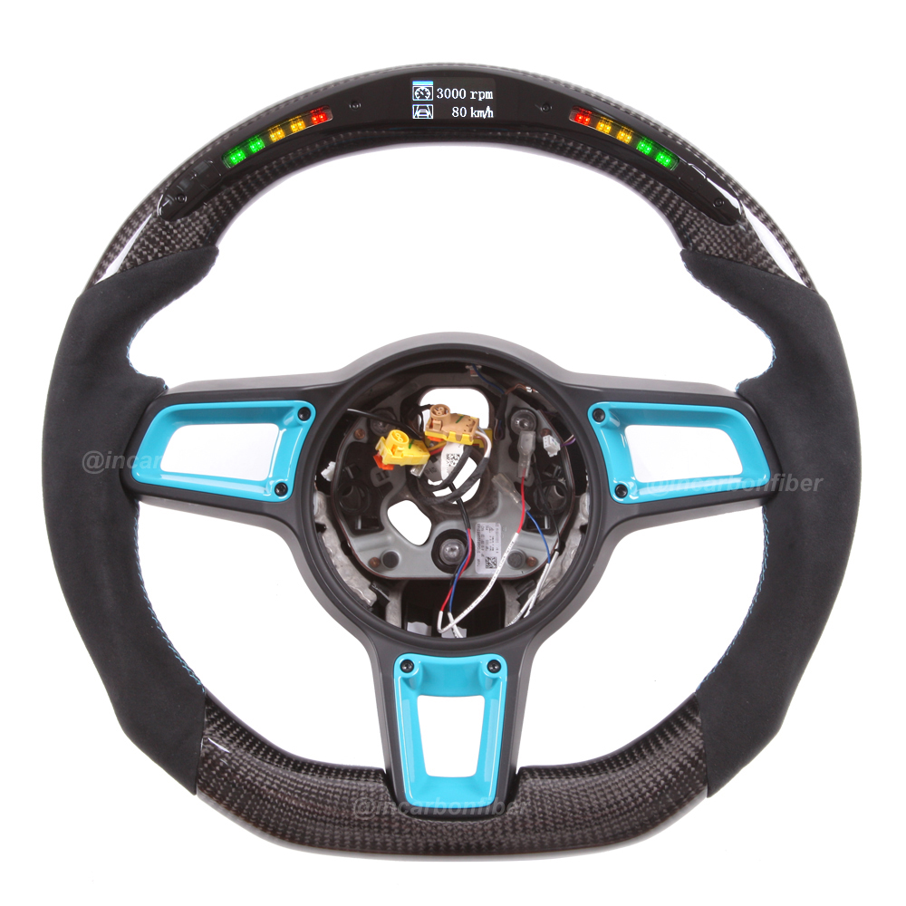 LED Steering Wheel for Porsche 911, Cayenne, Macan, Panamera, Taycan, Boxster, Cayman, Spyder, GTS