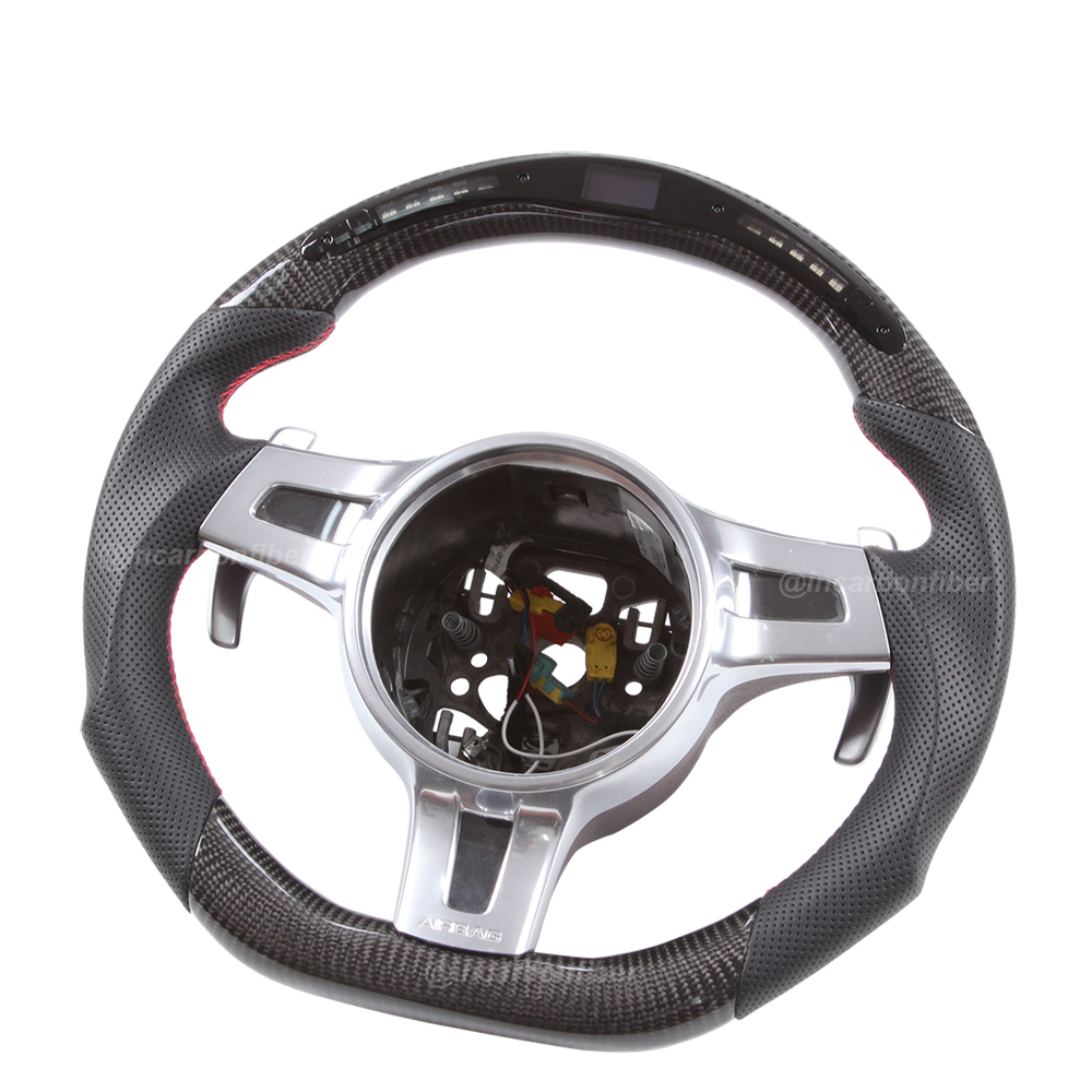LED Steering Wheel for Porsche 911, Cayenne, Macan, Panamera, Taycan, Boxster, Cayman, Spyder, GTS