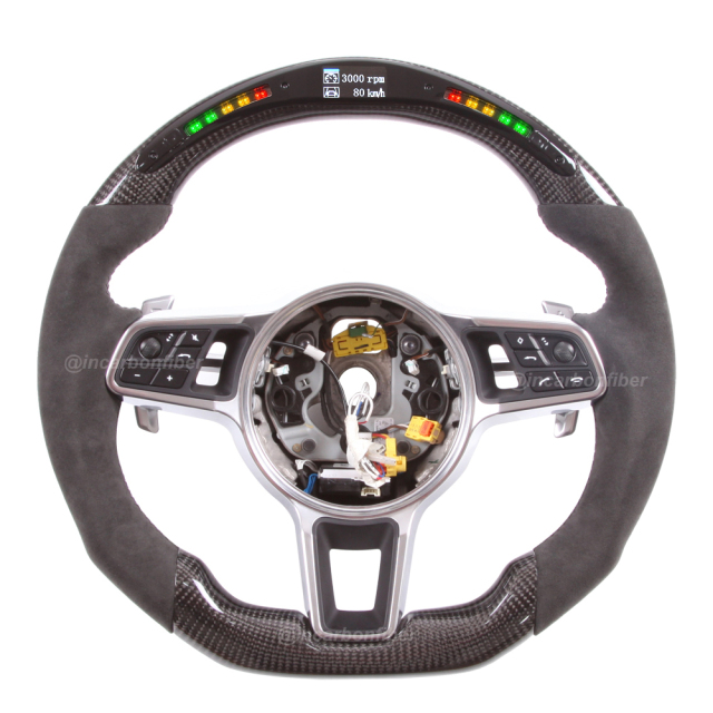 LED Steering Wheel for Porsche 911, Cayenne, Macan, Panamera, Taycan, Boxster, Cayman, Spyder, GTS