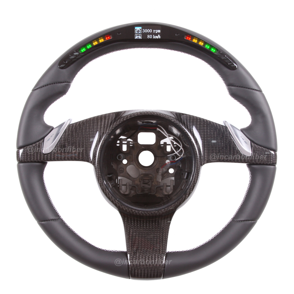 LED Steering Wheel for Porsche 911, Cayenne, Macan, Panamera, Taycan, Boxster, Cayman, Spyder, GTS