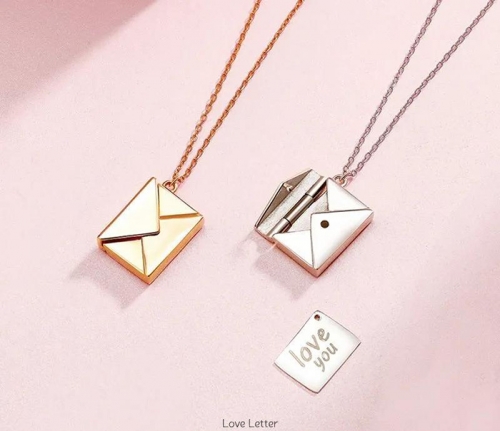 Love Letter Necklace Envelope  Loveyou Pendant Gifts 925 Silver