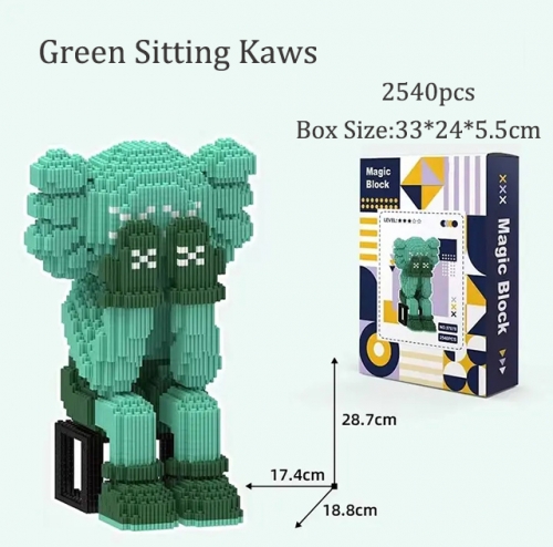Pink Blue Gray Green Sitting Kaws Cute Bear Building kits New Arrival Wholesale Dropship Figure 2540pcs H28cm