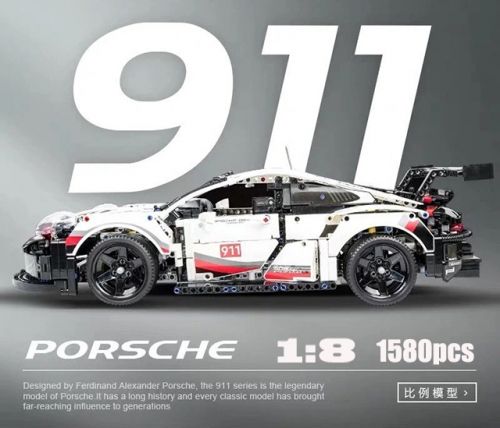 911 RSR High-Tech Car Building Blocks Sport Racing Vehicle Bricks Toy For Birthday Gifts 1580pcs 1:8