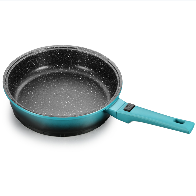 24*6cm New style aluminum cookware multifunctional frying pan with non stick marble coating
