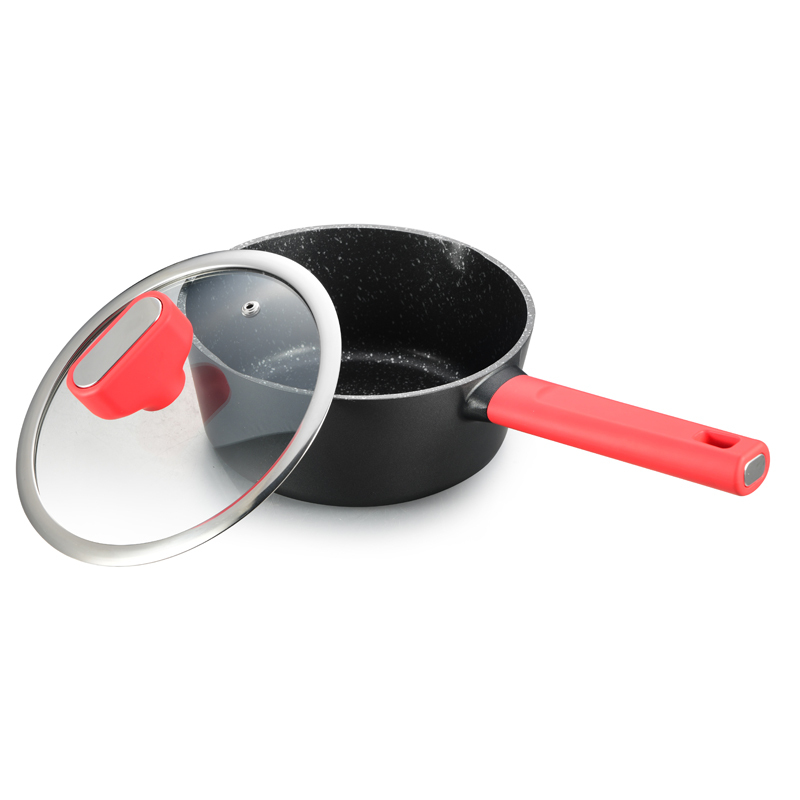 Soup Pot Glass Lid Cooking Pot Non Stick Coating Milk Pan With Induction Bottom