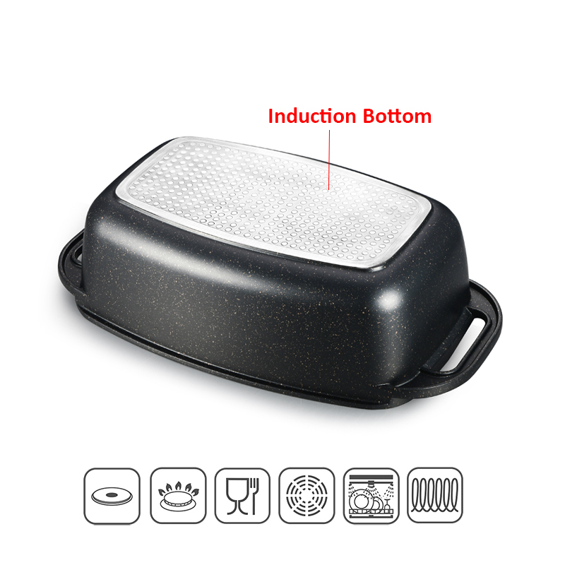 Cooking Pot Set Cookware Casserole Non Stick Coating Square Soup Pot For Home Use