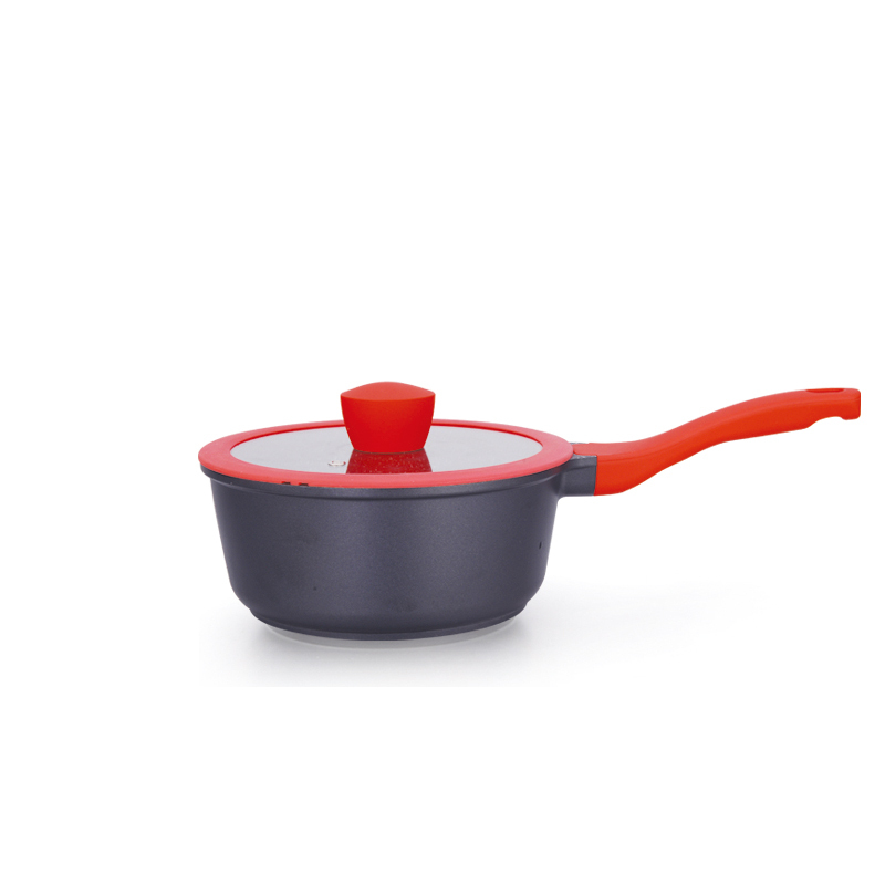 Aluminum Alloy Sauce pan Non Stick Surface with Glass Lid 1.4L