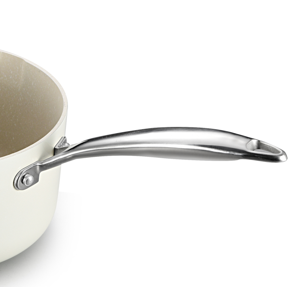 Soup Pot Cooking Pot Cookware Saucepan Stainless Steel Handles with Resistant Ceramic Lid Cover