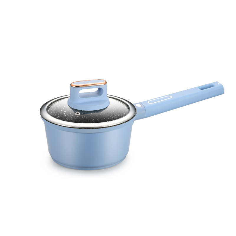 16cm Milk Pot Kitchen Die Cast Aluminum Sauce Pot Marble Coating Induction Bottom Sauce Pan