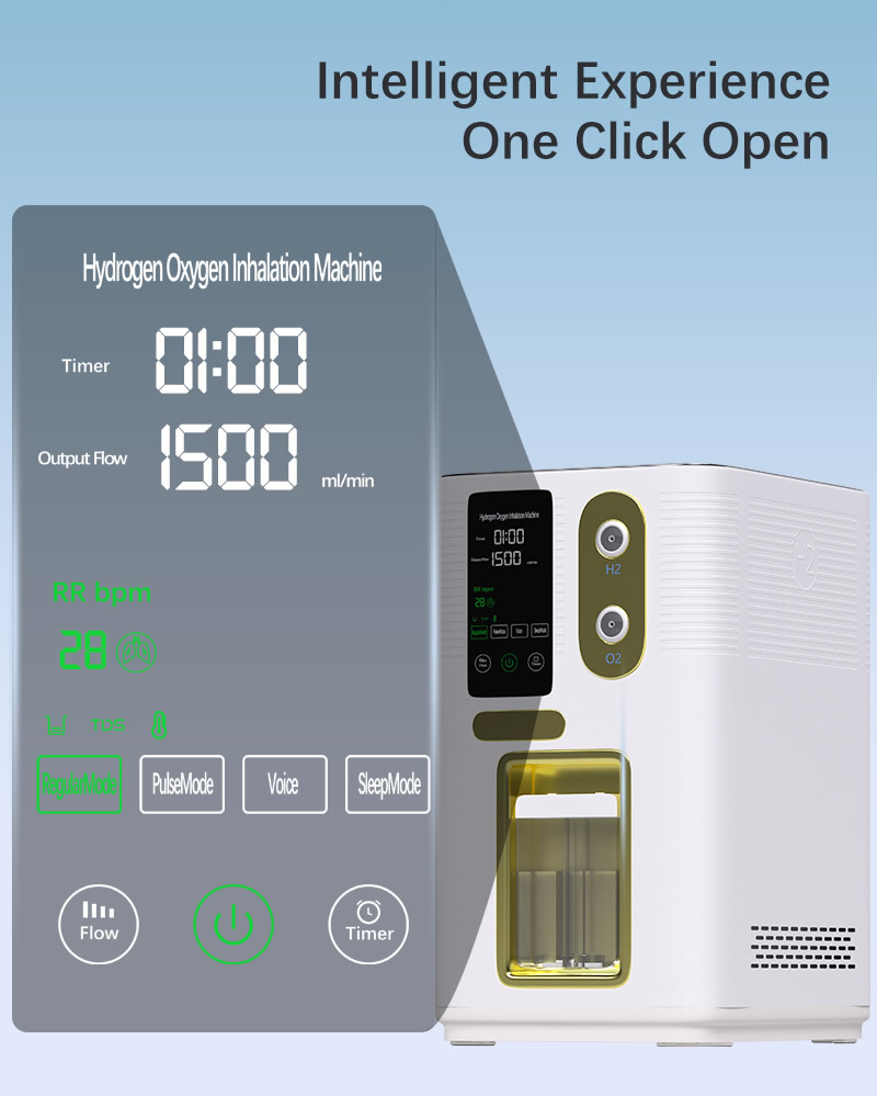 H2 Inhaler Breathing Inhalation Machine Water Hydrogen Generator PEM Water Electrolysis Ionizer 1500ml/3000ml
