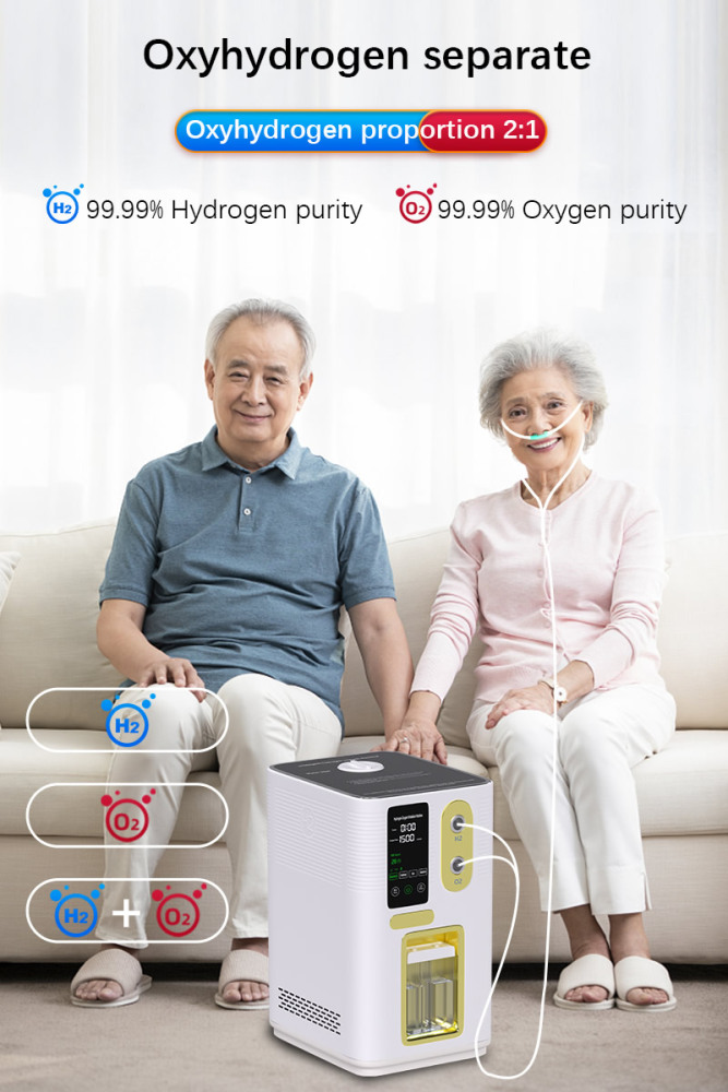 H2 Inhaler Breathing Inhalation Machine Water Hydrogen Generator PEM Water Electrolysis Ionizer 1500ml/3000ml