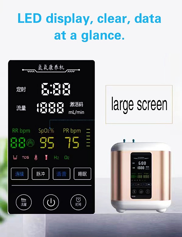 Hydrogen Inhalation Machine 99.99% portable Purity Dual Outlet H2 Generator Hydrogen Production 200ml/min 400ml/min 600ml/min