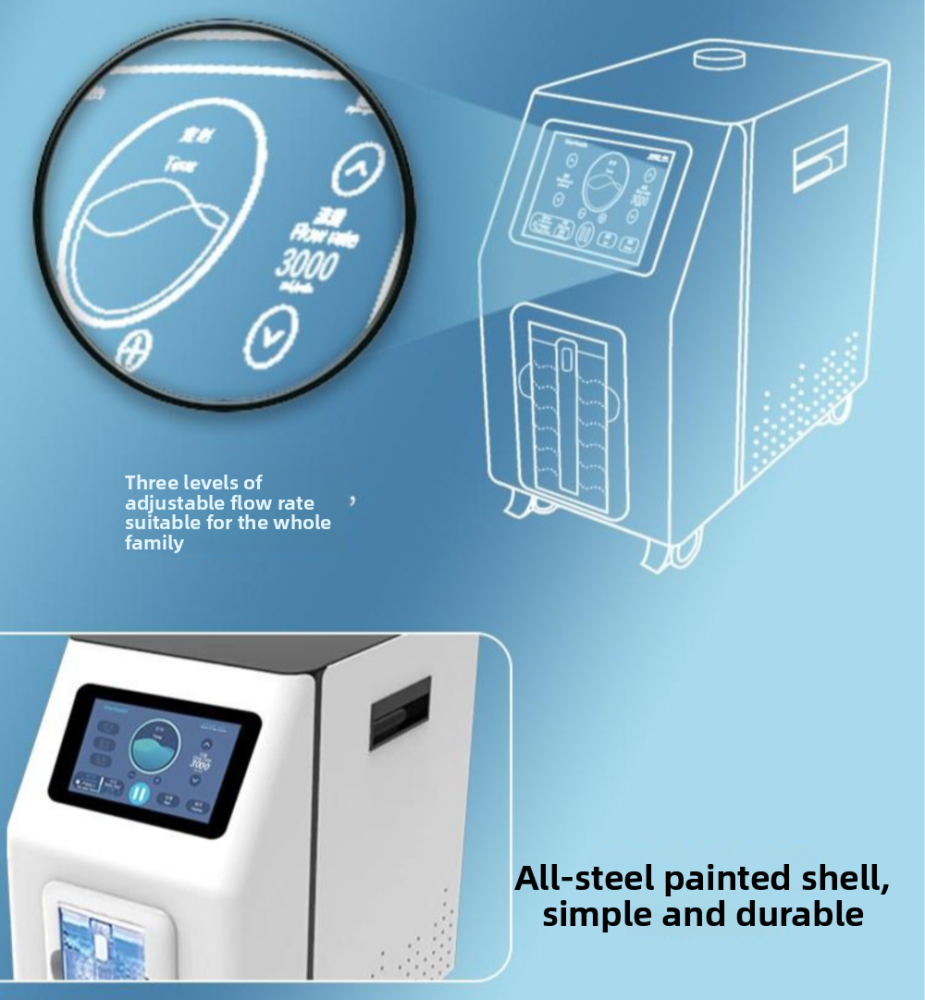 3-Level Adjustable Flow Rate  3000Ml Hydrogen Inhalation Machine Equipped with atomizing function for eye atomization