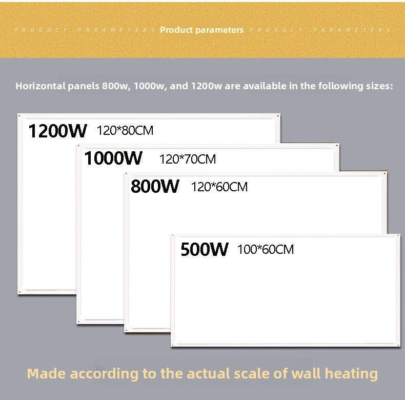 Graphene Heater Wall Mounted Aluminum Frame Electric Panel Heater with Thermostat, Infrared Space Heater for Bedroom & Bathroom