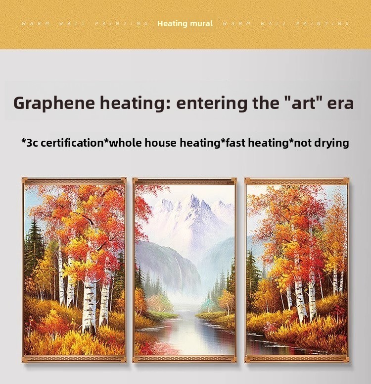 Graphene Heater Wall Mounted Aluminum Frame Electric Panel Heater with Thermostat, Infrared Space Heater for Bedroom & Bathroom