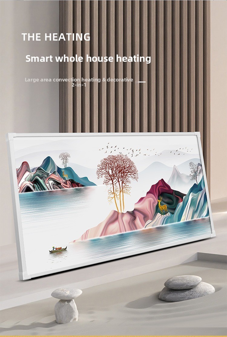 Graphene Heater Wall Mounted Aluminum Frame Electric Panel Heater with Thermostat, Infrared Space Heater for Bedroom & Bathroom