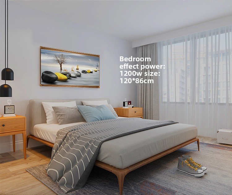 Graphene Heater Wall Mounted Aluminum Frame Electric Panel Heater with Thermostat, Infrared Space Heater for Bedroom & Bathroom