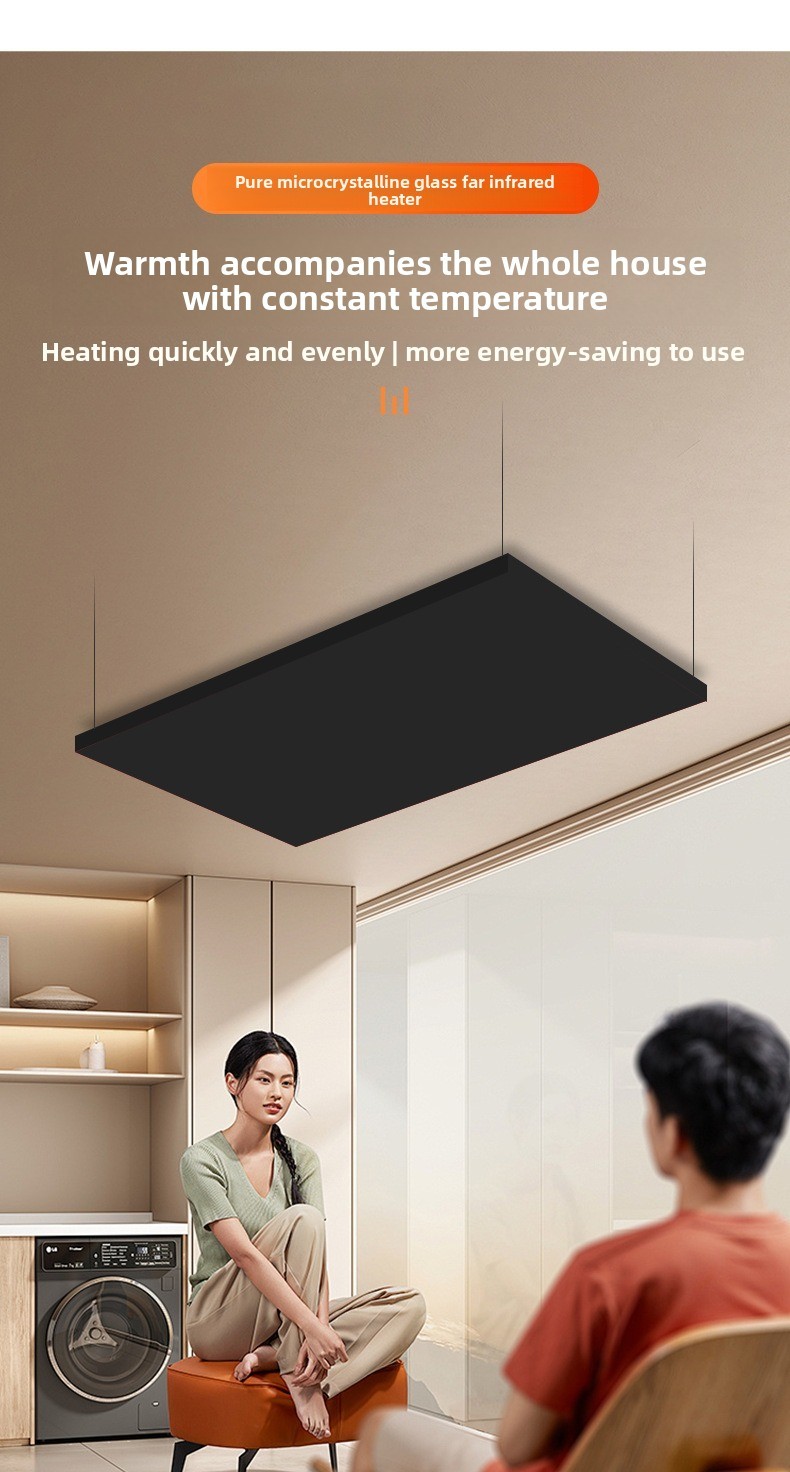 OEM Infrared Panel Heater Carbon Crystal WiFi Smart Control IP54 Waterproof UV Print Ceiling Freestanding Heater 110V-240V