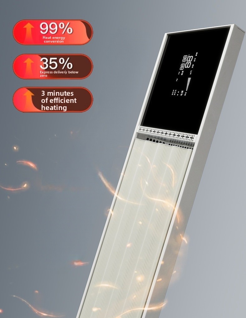Graphene Wall Heater - Aluminum Frame Glass Panel Far Infrared Room Heater with WiFi Voice APP Control, 3s Quick Heat Silent No-Fan Space Heater 1800W-4000W