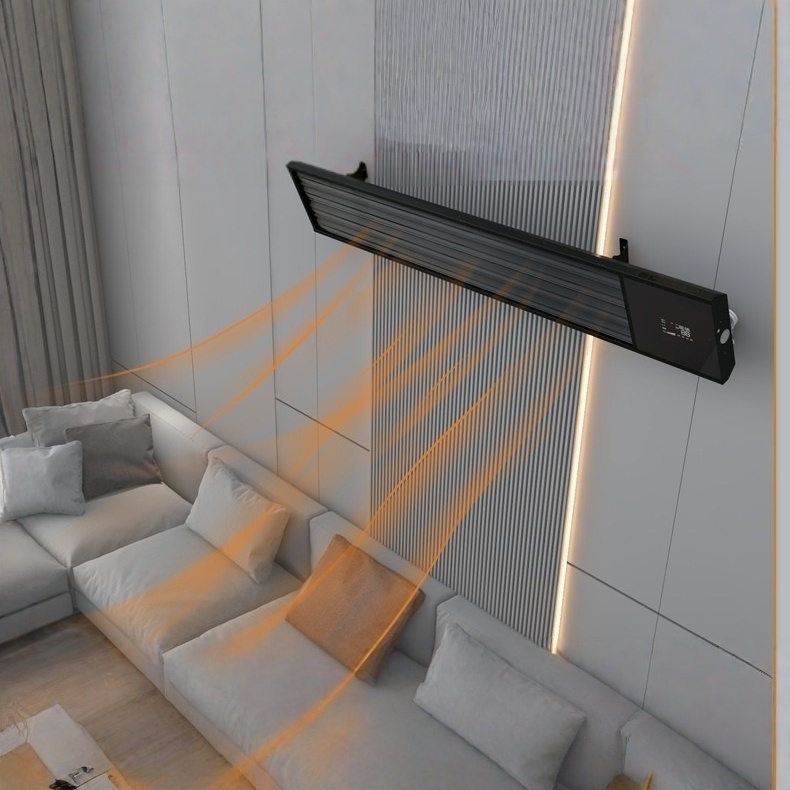 Graphene Wall Heater - Aluminum Frame Glass Panel Far Infrared Room Heater with WiFi Voice APP Control, 3s Quick Heat Silent No-Fan Space Heater 1800W-4000W