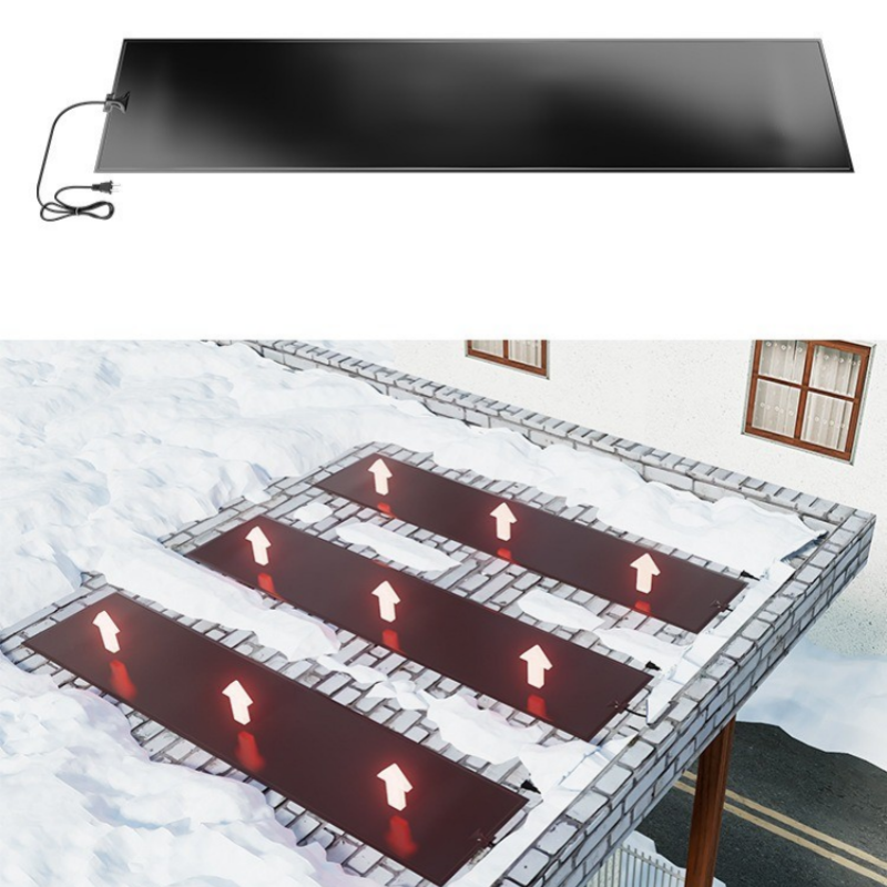 Graphene Heated Snow Melting Mat — Flexible Outdoor De-Icing Pad for Roof, Factory Walkway, Stairs & Steps; Non-Slip Anti-Ice Heating Blanket