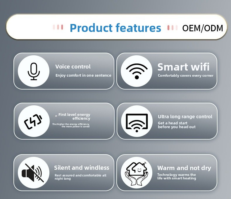 Graphene Wall Heater - Aluminum Frame Glass Panel Far Infrared Room Heater with WiFi Voice APP Control, 3s Quick Heat Silent No-Fan Space Heater 1800W-4000W