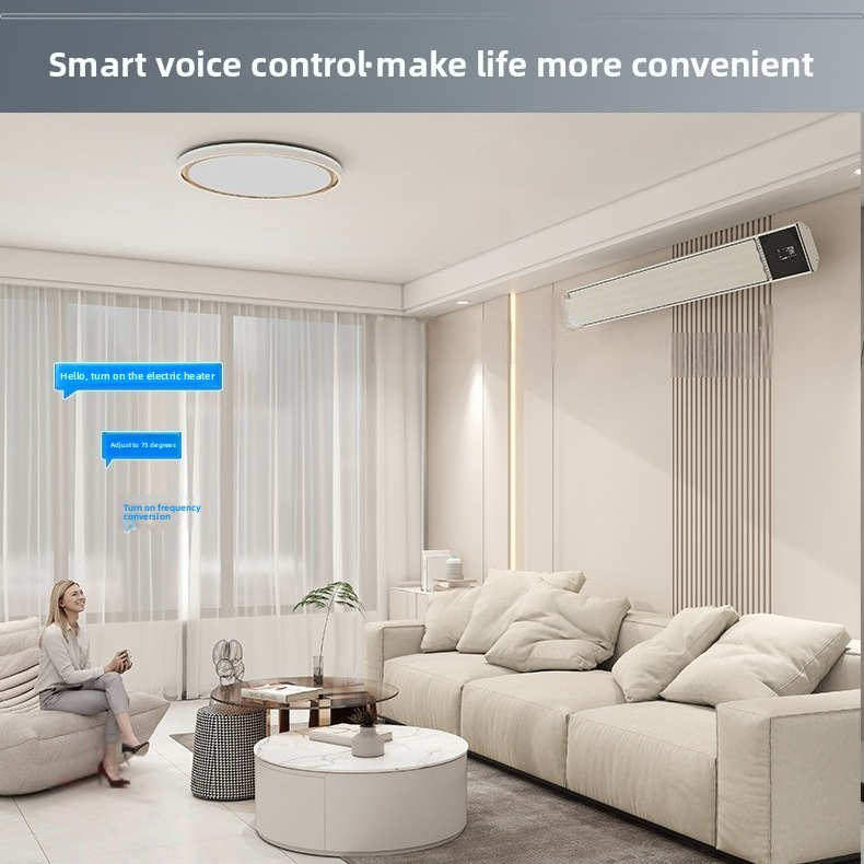 Graphene Wall Heater - Aluminum Frame Glass Panel Far Infrared Room Heater with WiFi Voice APP Control, 3s Quick Heat Silent No-Fan Space Heater 1800W-4000W