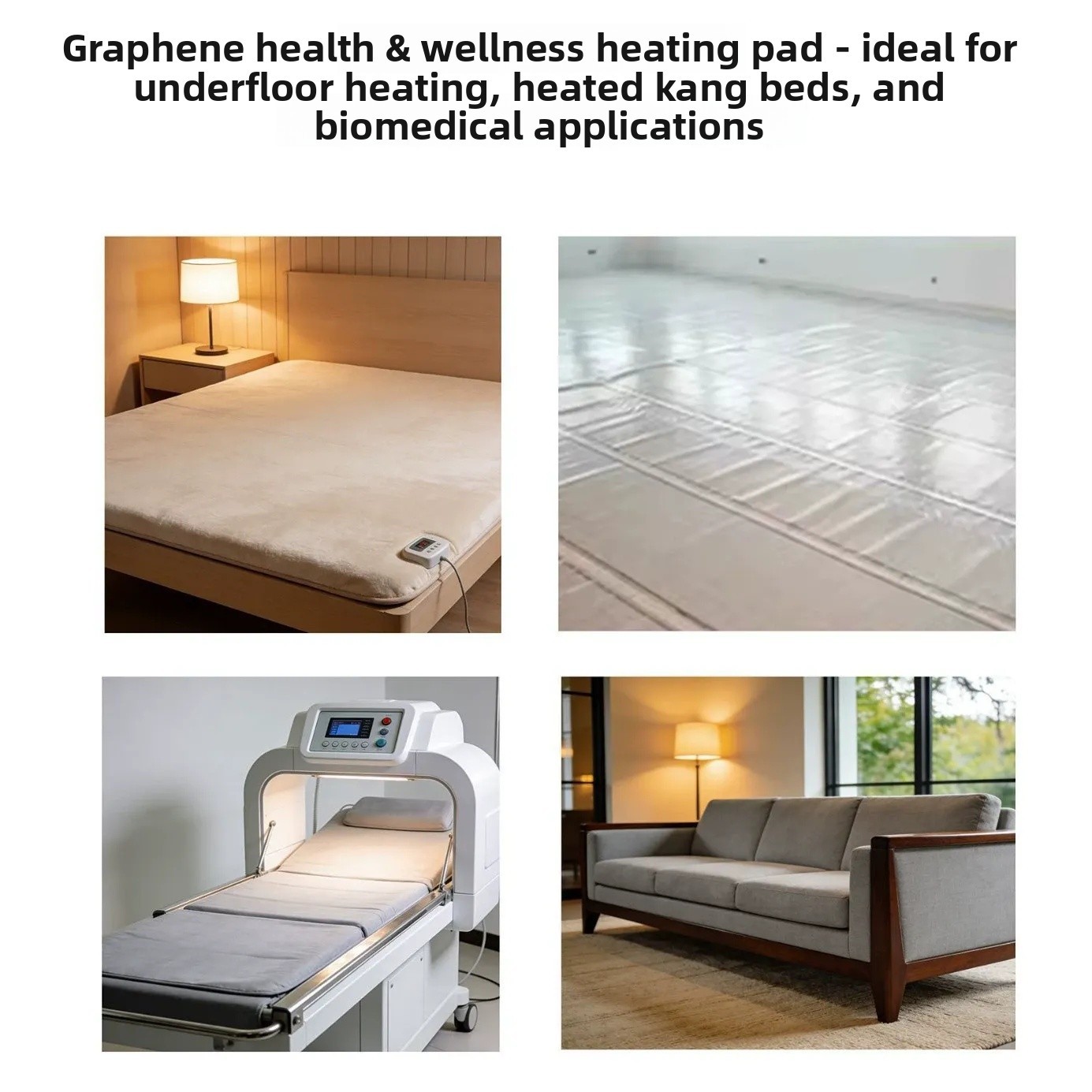 Graphene Infrared Electric Heating Film Roll - Flexible Carbon Crystal Pet Film Floor Heating Mat for Underfloor Warm Room Heating System